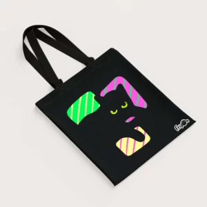 Sac en tissu avec un dessin minimaliste de Fripon qui fixe